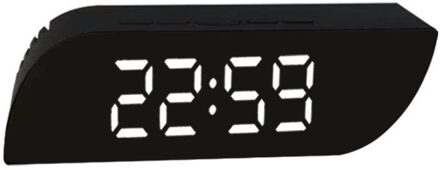 Rechthoek Multifunctionele Bureau Klokken Digitale Spiegel Led Wekker Night Lights Thermometer Elektronische Tafel Klok Aankomst wit