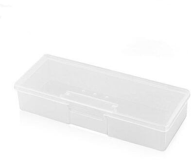Rechthoek Nail Opbergdoos Nail Gereedschap Pincet Cuticle Pusher Borstels Pennen Cosmetische Box Nail Art Plastic Up Organizer Box transparant