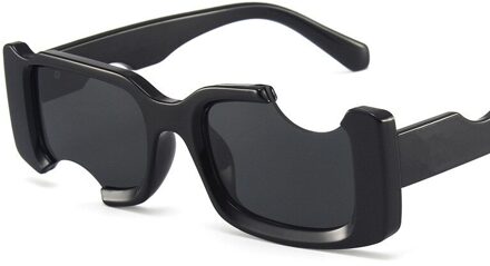 Rechthoek Vintage Zonnebril Vrouwen Trendy Luxe Zonnebril Dame Retro UV400 Driver Bril zwart grijs