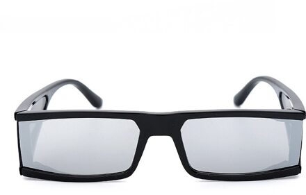 Rechthoek Vissen Kleine Zonnebril Vrouwen Luxe Spiegel Zilver Zwart Clear Lens Punk Mannen Shades UV400
