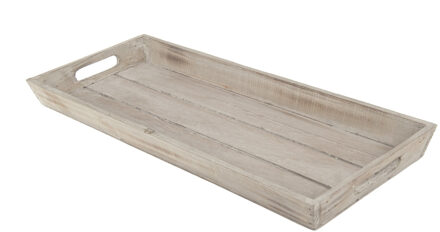 Rechthoekig houten dienblad/kaarsenbord - bruin - 48 x 20 cm - Onderbord/kaarsenplateau voor kaarsen