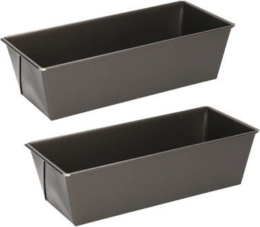 Rechthoekige bakvorm voor cake - 2x - 30 x 11 x 7 cm - Met anti-aanbak laag - Bakvormen voor o.a. ca