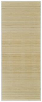 Rechthoekige bamboe mat 150 x 200 cm (Neutraal) Beige