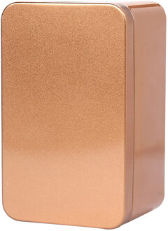 Rechthoekige Blikken Doos Mini Draagbare Thee Blad Opslag Container Snoepjes Organizer Huis Opbergdoos-13x8x6 cm gouden