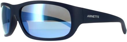 Rechthoekige Heren Mat Blauw Donkergrijs Spiegeld Waterblauw Zonnebril - maat