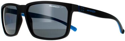 Rechthoekige Heren Matte Zwarte Donkergrijze Gepolariseerde Zonnebril