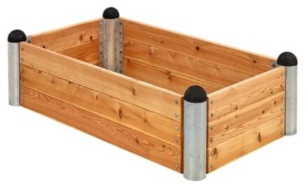 Rechthoekige Moestuinbak Lariks Hout 80 x 140 CM Black