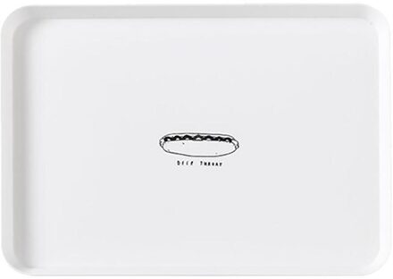 Rechthoekige Plaat Huishouden Eenvoudige Ontbijt Plaat Plastic Thee Plaat Diner Plaat Dessert Kleine Lade Gerechten En Platen Sets heet hond