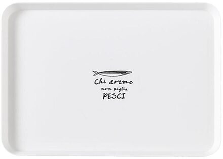 Rechthoekige Plaat Huishouden Eenvoudige Ontbijt Plaat Plastic Thee Plaat Diner Plaat Dessert Kleine Lade Gerechten En Platen Sets klein vis