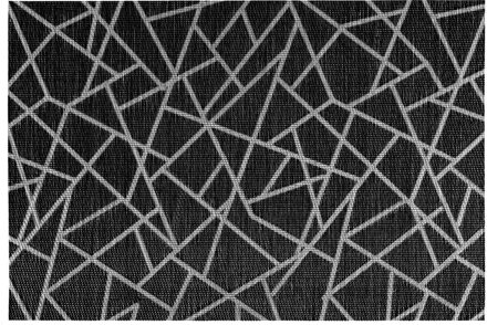 Rechthoekige placemat grafische print zwart texaline 45 x 30 cm