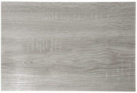 Rechthoekige placemat hout print grijs PVC 45 x 30 cm
