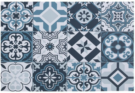 Rechthoekige placemat mozaiek blauw vinyl 45 x 30 cm