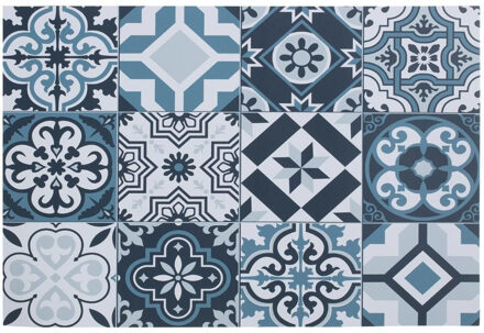Rechthoekige placemat mozaiek blauw vinyl 45 x 30 cm