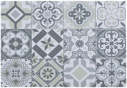Rechthoekige placemat mozaiek grijs vinyl 45 x 30 cm