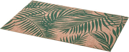 Rechthoekige placemat Palm groen linnen mix 45 x 30 cm - Placemats