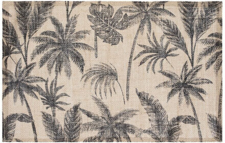 Rechthoekige placemat palmbomen jute 45 x 30 cm Beige