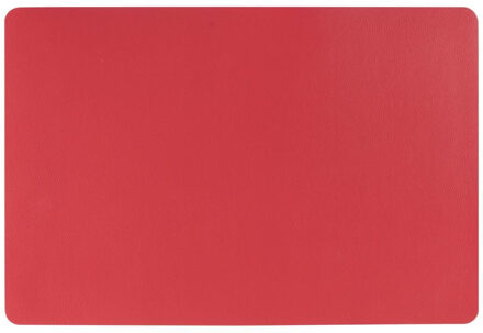 Rechthoekige placemat PU-leer/ leer look rood 45 x 30 cm - Placemats