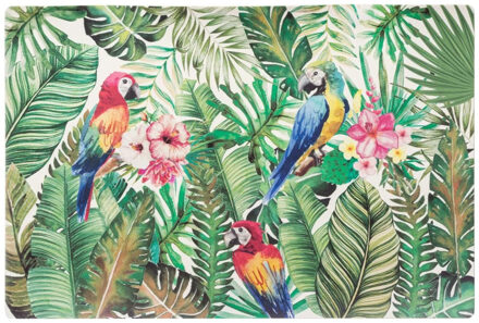 Rechthoekige placemat Tropisch papegaaien PVC 45 x 30 cm