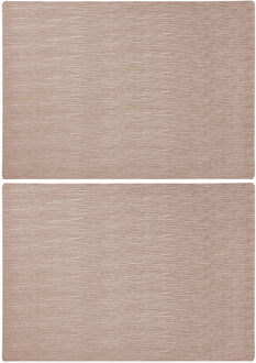Rechthoekige placemats goud 43 x 30 cm leder look - Placemats Goudkleurig