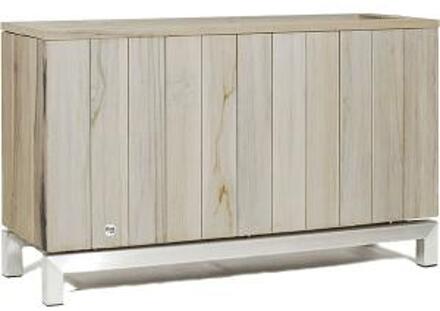 Rechthoekige plantenbak teak vintage grijs 100x35x60 cm