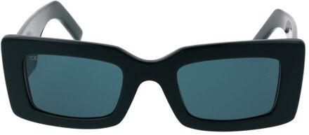 Rechthoekige Zonnebril Donkergroen - One Size