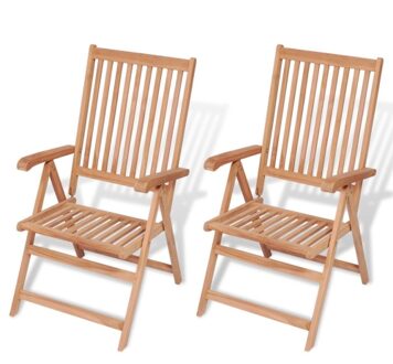 Reclining Garden Chairs 2 pcs Teak