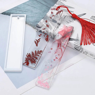 Rectangle Silicone Bookmark Mold, DIY Bookmark Mould Making Epoxy Resin Jewelry DIY Craft Silicone Transparent Mold