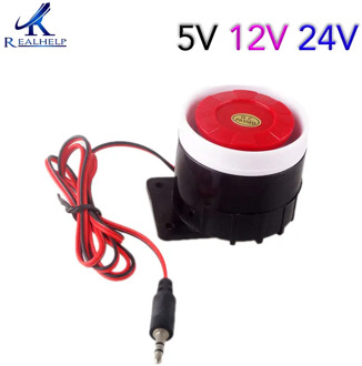 Red&Black Mini Wired 72mm Cable 120dB Loudly Siren Horn for Home Security Sound Alarm System DC12V 24V 5V Protection for Home