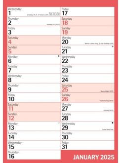 Red & Black Monthly Engagement Portrait A4 Calendar 2025 - Calendars, Carousel