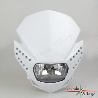 Red Dual Sport Motorfiets Kuipje Enduro Motocross Dirt Bike Koplamp Voor Yamaha Honda CRF 230F 50F CRM FMX CR XR wit