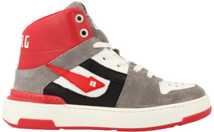 Red Rag Boys Midcut Sneaker laces rood suede - 33