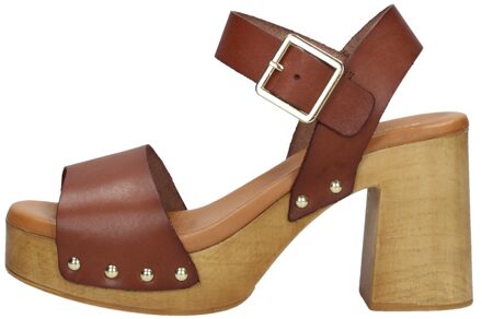 Red Rag Sandalen Hak Cognac - 38