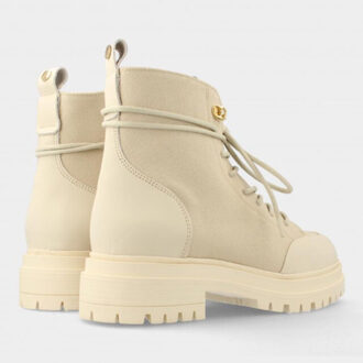 Red Rag Women boot Toe Cap Canvas beige fabrics - 40