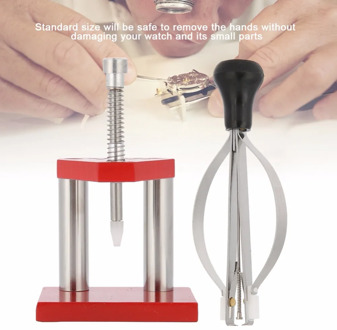 Red Watch Tool Hand Plunger Puller Remover Hand Set Fitter Solid Alloy Steel Watch Repair Tool kit With 10 Plastic Dies