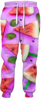 Redcats Fun Groen Blad Rode Watermeloen Print Casual 3D Mannen Joggingbroek Xxl