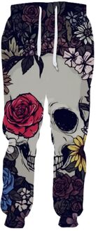 Redcats Rood Geel Wit Bloemen Skull Print Casual Mannen Sport Broek 6XL