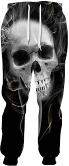 Redcats Witte Rook Skull Print Fun Mannen 3D Joggingbroek 5XL