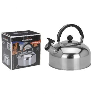 Redcliffs Camping fluitketel rvs 2 liter - Fluitketels Zilverkleurig