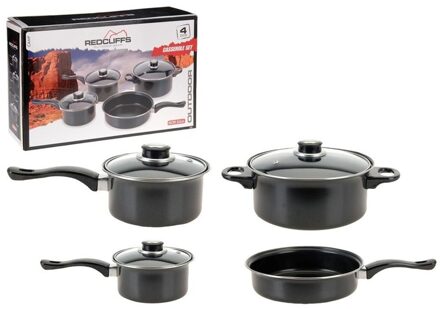 Redcliffs Camping/Outdoor/Reis pannenset aluminium - 7-delig