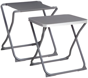 Redcliffs Campingkrukje - opvouwbaar - metaal - 47 x 37 x 47 cm - incl tafelblad - stoel/kruk