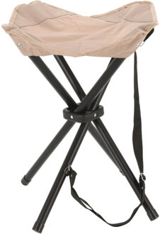 Redcliffs Driepoot opvouwbaar zit krukje - creme wit - metaal - 33 x 40 cm - vissers krukje