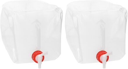 Redcliffs Jerrycan/watertank met kraan - 2x - opvouwbaar - 10 liter - outdoor/kamperen