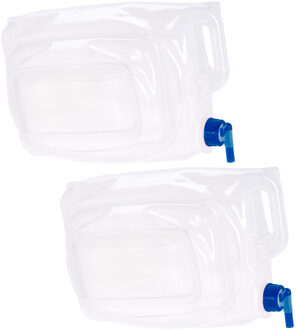 Redcliffs Jerrycan/watertank met kraan - 2x - opvouwbaar - 13 liter - outdoor/kamperen