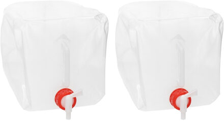 Redcliffs Jerrycan/watertank met kraan - 2x - opvouwbaar - 14 liter - outdoor/kamperen