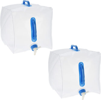 Redcliffs Jerrycan/watertank met kraan - 2x - opvouwbaar - 20 liter - outdoor/kamperen