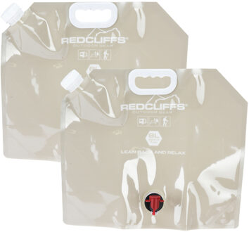 Redcliffs Opvouwbare jerrycan/watertank - 2x - 8 liter - met tapkraantje - camping