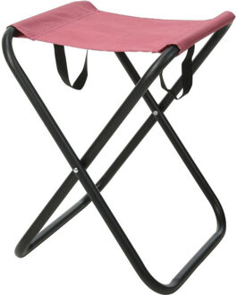 Redcliffs Outdoor Camping/outdoor krukje - Inklapbaar - roze - metaal/polyester - 30 x 60 cm