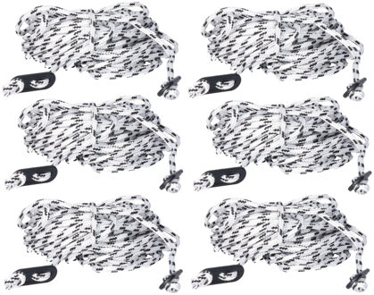 Redcliffs Scheerlijnen / touwen met gatspanners - 6x - zwart/wit - 4 mm x 10 meter