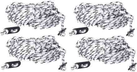 Redcliffs Scheerlijnen / touwen met gatspanners - 8x - zwart/wit - 4 mm x 10 meter