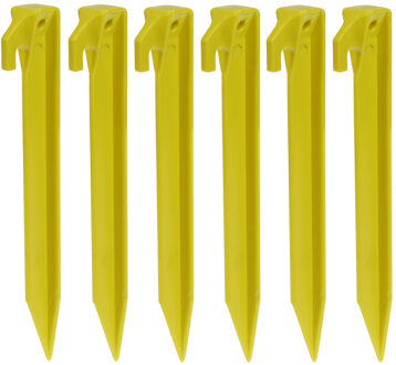 Redcliffs tentharingen - pennen - 144x - geel - kunststof - 23 cm - voor diverse ondergronden